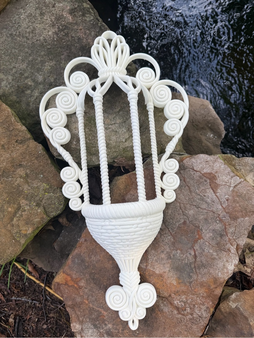 Home Interiors White Decorative Wall Pocket Planter